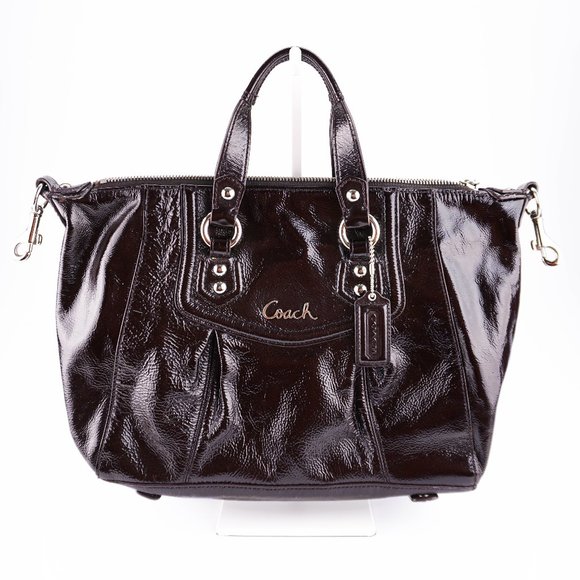 Coach Handbags - COACH Chocolate Ashley Pleated Shoulder Handbag